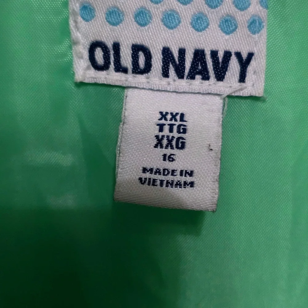 Old Navy Girls Navy Teal Polka‎ Dot Puffer Vest Size XXL 16